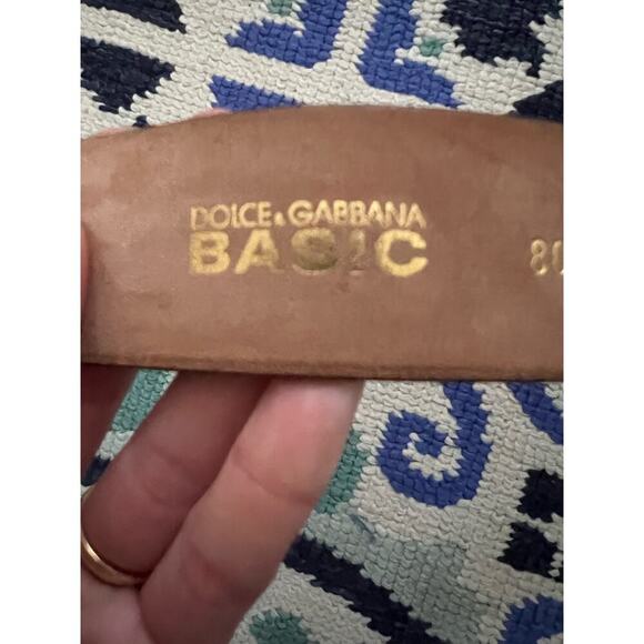 Dolce & Gabbana Basic Gold Brass Brown Leather Belt - Picture 5 of 7